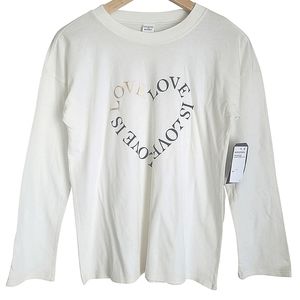 NWT Melrose and Market Graphic Long Sleeve Tee Shirt Size Large